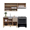 Ver imagem 3 de Cozinha Compacta 100 Mdf 3 Peças sem Tampo e Vidro Canelado 200cm Duna Luciane Móveis
