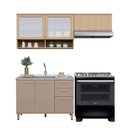 Ver imagem 2 de Cozinha Compacta 100 Mdf 3 Peças sem Tampo e Vidro Canelado 200cm Duna Luciane Móveis