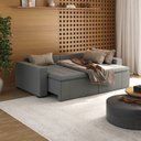 Ver imagem 3 de Sofá Cama Retrátil e Reclinável 4 Lugares 240cm em Veludo Palmeira CabeCasa MadeiraOriginals Cinza