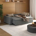 Ver imagem 3 de Sofá Cama Retrátil e Reclinável 4 Lugares 240cm em Veludo Palmeira CabeCasa MadeiraOriginals