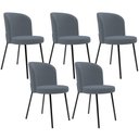 Ver imagem 1 de Kit 5 Cadeiras Sala de Jantar Estofada Gavi L02 Suede Cinza - Lyam Decor