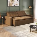 Ver imagem 1 de Sofá Cama Retrátil e Reclinável 4 Lugares 240cm em Veludo Palmeira CabeCasa MadeiraOriginals Marrom