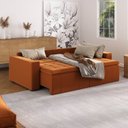 Ver imagem 3 de Sofá Cama Retrátil e Reclinável 4 Lugares 240cm em Veludo Palmeira CabeCasa MadeiraOriginals