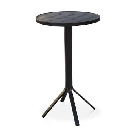 Mesa Bistrô Alta para Área Externa, Gourmet, Churrasqueira e Jardim - Preto
