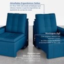 Ver mais imagens de Sofá Cama Retrátil e Reclinável 3 Lugares 180cm em Veludo Palmeira CabeCasa MadeiraOriginals Azul
