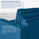 Ver imagem 6 de Sofá Cama Retrátil e Reclinável 3 Lugares 180cm em Veludo Palmeira CabeCasa MadeiraOriginals Azul