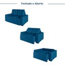 Ver imagem 5 de Sofá Cama Retrátil e Reclinável 3 Lugares 180cm em Veludo Palmeira CabeCasa MadeiraOriginals Azul