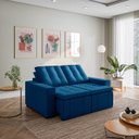 Ver imagem 2 de Sofá Cama Retrátil e Reclinável 3 Lugares 180cm em Veludo Palmeira CabeCasa MadeiraOriginals