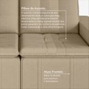 Ver imagem 7 de Sofá Cama Retrátil e Reclinável 3 Lugares 180cm em Veludo Palmeira CabeCasa MadeiraOriginals Bege