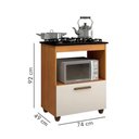 Ver imagem 5 de Kit Balcão para Cooktop Cozinha Kaiki Salvia Nature Off White com Fogão Cooktop 5 Bocas Ultra Chama 