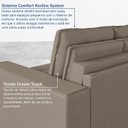 Ver imagem 6 de Sofá Cama Retrátil e Reclinável 3 Lugares 180cm em Veludo Palmeira CabeCasa MadeiraOriginals Castor
