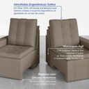 Ver mais imagens de Sofá Cama Retrátil e Reclinável 3 Lugares 180cm em Veludo Palmeira CabeCasa MadeiraOriginals Castor