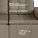 Ver imagem 7 de Sofá Cama Retrátil e Reclinável 3 Lugares 180cm em Veludo Palmeira CabeCasa MadeiraOriginals Castor