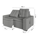 Ver imagem 4 de Sofá Cama Retrátil e Reclinável 3 Lugares 180cm em Veludo Palmeira CabeCasa MadeiraOriginals