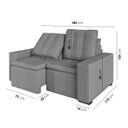 Ver imagem 4 de Sofá Cama Retrátil e Reclinável 3 Lugares 180cm em Veludo Palmeira CabeCasa MadeiraOriginals
