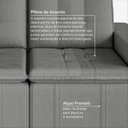 Ver imagem 7 de Sofá Cama Retrátil e Reclinável 3 Lugares 180cm em Veludo Palmeira CabeCasa MadeiraOriginals Cinza