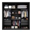 Ver imagem 2 de Guarda Roupa Casal Trianon 2 Portas de Correr 4 Gavetas Preto/Tx