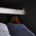 Ver imagem 3 de Guarda Roupa Casal Trianon 2 Portas de Correr 4 Gavetas Preto/Tx