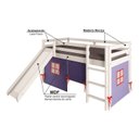 Ver imagem 4 de Cama Alta Infantil com Escorregador e Tenda em Madeira Maciça/MDF Branco/Azul