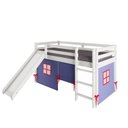 Ver imagem 2 de Cama Alta Infantil com Escorregador e Tenda em Madeira Maciça/mdf