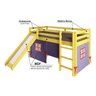 Cama Alta Infantil com Escorregador e Tenda em Madeira Maciça/mdf - 4