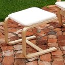 Ver imagem 3 de Apoio Descanso para Pés Pernas Piedi Estofado Madeira Naval Laminada Bege