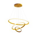 Ver imagem 1 de Lustre Pendente 3 Anéis Led Moderno Sala Mesa Cozinha Bivolt Cor:gold
