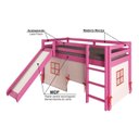 Ver imagem 4 de Cama Alta Infantil com Escorregador e Tenda em Madeira Maciça/mdf