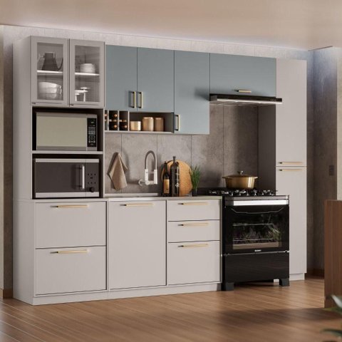Cozinha Completa Itatiaia Essence 5 Peças Fendi e Gris
