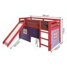 Cama Alta Infantil com Escorregador e Tenda em Madeira Maciça/mdff - 3
