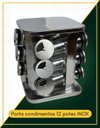 Ver imagem 3 de Porta Condimentos Inox Giratório 12 Potes de Vidro Organizador Bancada Relobraz