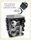 Ver imagem 2 de Porta Condimentos Inox Giratório 12 Potes de Vidro Organizador Bancada Relobraz
