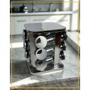 Ver mais imagens de Porta Condimentos Inox Giratório 12 Potes de Vidro Organizador Bancada Relobraz
