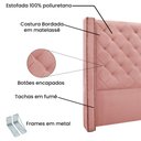 Ver imagem 4 de Cabeceira Cama Box Solteiro 90 Cm Vicenza Veludo Rosa S04 - D'Rossi