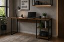 Ver imagem 1 de Mesa Industrial com 2 Prateleiras 120x50cm Nogal Preto