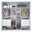 Ver mais imagens de Guarda Roupa Casal Versalles 2 Portas de Correr 6 Gavetas Branco/Absoluto