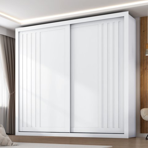Guarda Roupa Casal Versalles 2 Portas de Correr 6 Gavetas