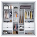 Ver imagem 7 de Guarda Roupa Casal Versalles 2 Portas de Correr 6 Gavetas Branco/Absoluto