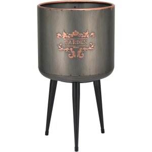 CONSOLE CACHEPÔ 46x25x25cm METAL BRONZE COM PÉ