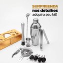 Ver imagem 4 de Kit Bartender Profissional 12 Peças em Aço Inox com Coqueteleira 550ml e Suporte