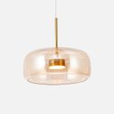 Ver imagem 6 de Lustre Pendente Sala Cristal e Vidro Dourado e Âmbar 30cm