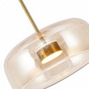 Ver imagem 4 de Lustre Pendente Sala Cristal e Vidro Dourado e Âmbar 30cm