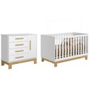 Ver imagem 1 de Jogo de Quarto Q Encanto Slim Cômoda e Berço Branco - Qmovi