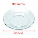 Ver imagem 2 de Kit Jogo Pratos Fundo Sopa Transparente 6 Peças 22,4cm