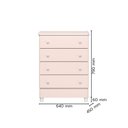 Ver imagem 3 de Conjunto Guarda Roupa 2 Portas e Cômoda 4 Gavetas Rosa