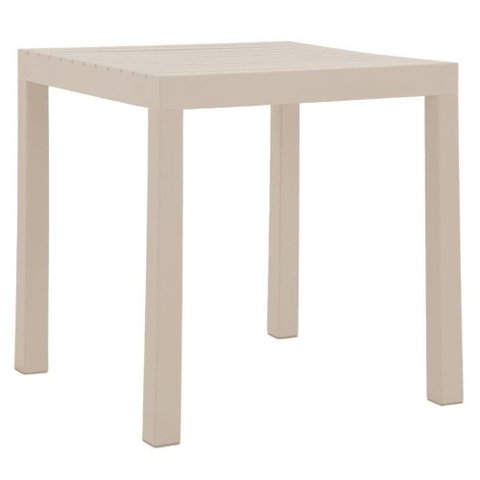 Mesa Jantar Área Externa Creta Pequena Quadrada Plástico Resistente À Água Nude Fratini 72cm 4