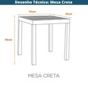 Ver imagem 4 de Mesa Jantar Área Externa Creta Pequena Quadrada Plástico Resistente À Água Nude Fratini 72cm 4