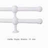 Kit Varão Duplo 2,5 Metros 19Mm Cortina Várias Cor Branco - 1