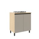 Ver imagem 4 de Balcão com 2 Portas 80cm Andria Yescasa Bege/Marrome/Nude
