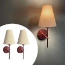 Ver imagem 1 de Kit 2 Arandelas de Parede Clássica com Interruptor e Cúpula Preto Ref 05 Decoração Casa Sala Quarto